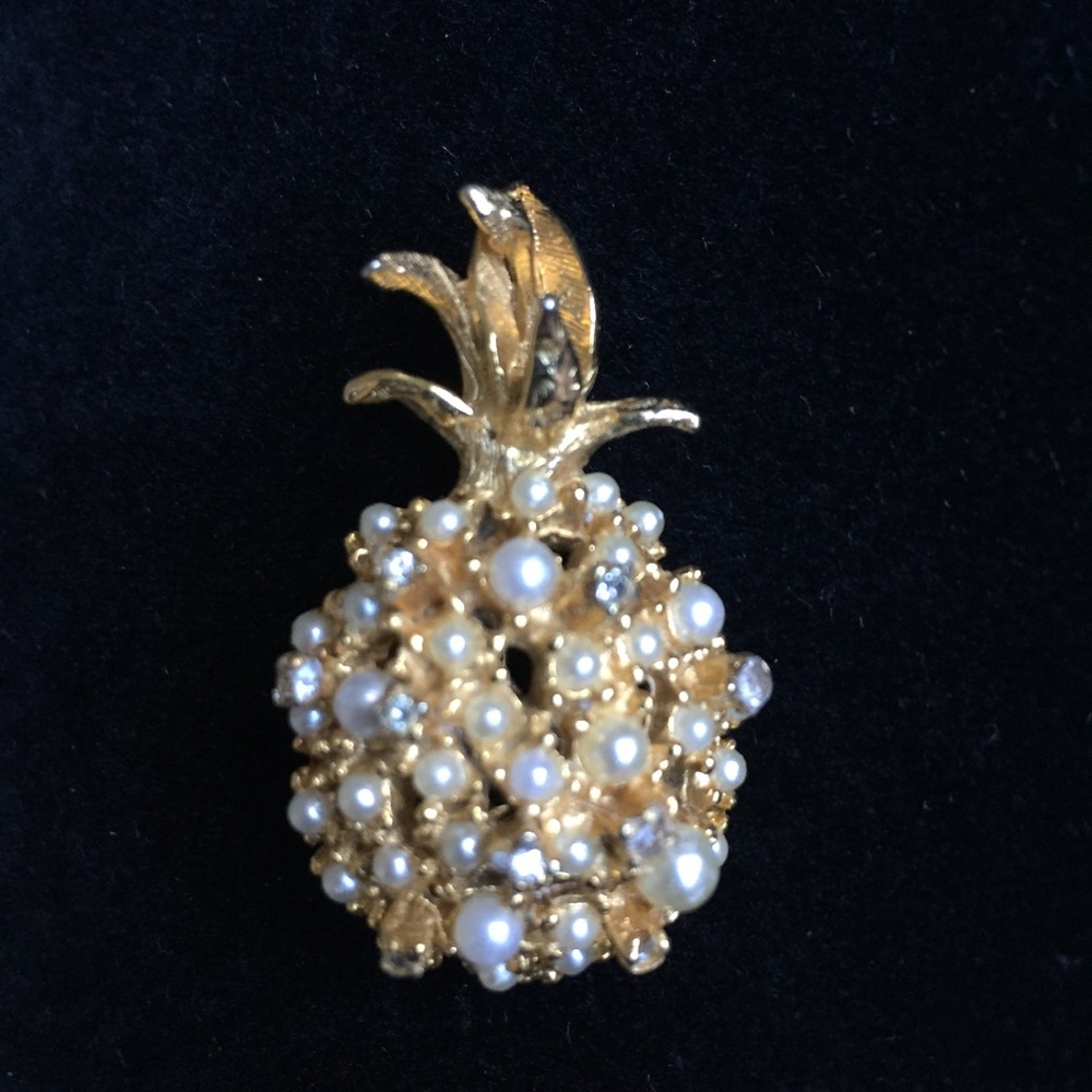Vintage Alice Caviness Signd Pineapple Brooch Pin